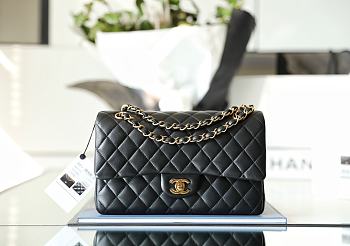 	 Colestore Chanel Flap Medium Black Gold Hardware 15.5x25.5x6.5cm