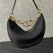 Colestore Small Vlogo Moon Hobo Bag In Leather With Chain 29x23x11cm - 3