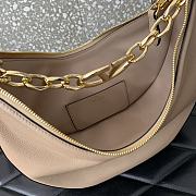 	 Colestore Small Vlogo Moon Hobo Bag In Leather With Chain Beige 29x23x11cm - 6