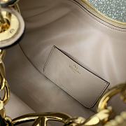 	 Colestore Small Vlogo Moon Hobo Bag In Leather With Chain Beige 29x23x11cm - 3