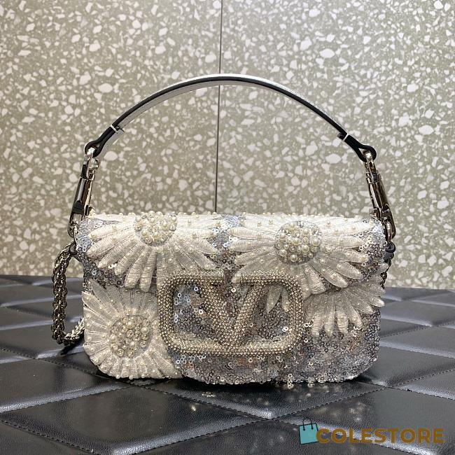 Colestore Valentino Garavani Loco Metallic Daisy Small Shoulder Bag 20x11x5cm - 1