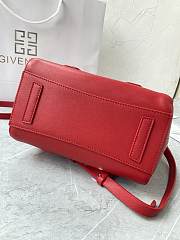 Colestore Givenchy Mini Antigona Lock Leather Bag Burgundy Red 23x27x13cm - 5