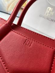 Colestore Givenchy Mini Antigona Lock Leather Bag Burgundy Red 23x27x13cm - 3