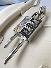 	 Colestore Givenchy Mini Antigona Lock Leather Bag Burgundy White 23x27x13cm - 4