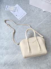 	 Colestore Givenchy Mini Antigona Lock Leather Bag Burgundy White 23x27x13cm - 3