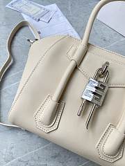 	 Colestore Givenchy Mini Antigona Lock Leather Bag Burgundy White 23x27x13cm - 2