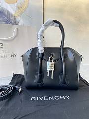 	 Colestore Givenchy Mini Antigona Lock Leather Bag Burgundy Black 23x27x13cm - 1