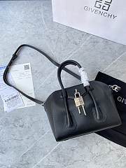 	 Colestore Givenchy Mini Antigona Lock Leather Bag Burgundy Black 23x27x13cm - 6