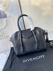 	 Colestore Givenchy Mini Antigona Lock Leather Bag Burgundy Black 23x27x13cm - 4