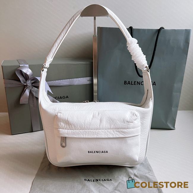 Colestore Balenciaga Raver Leather Tote White Size 24.5x22x7cm - 1