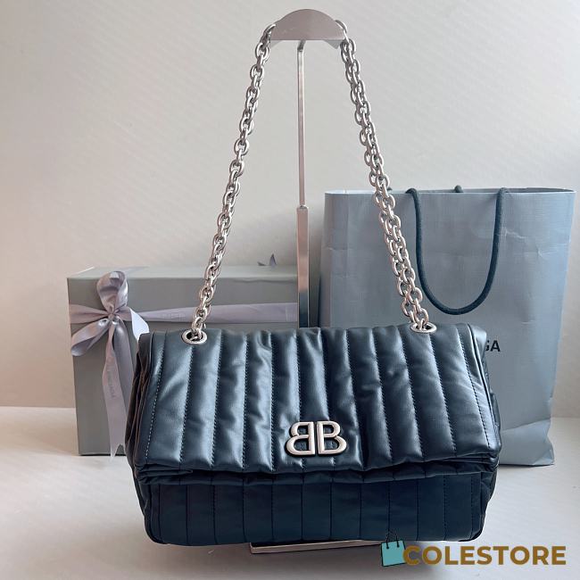 Colestore Balenciaga Women's Monaco Chain Bag Quilted In Black Size 27.9x18x9.9cm - 1