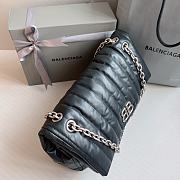 	 Colestore Balenciaga Women's Monaco  Chain Bag Quilted In Black Size 32.5x22 x9.9cm - 3