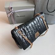 	 Colestore Balenciaga Women's Monaco Gold Chain Bag Quilted In Black Size 32.5x22 x9.9cm - 3