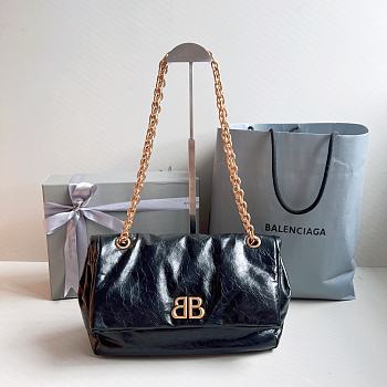 Colestore Balenciaga Monaco Small Chain Bag In Black Size 27.9x18 x9.9cm