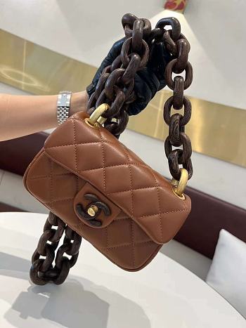 Colestore Chanel Flap Bag With Wooden Strap Size 11X18X7cm 