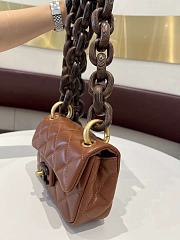 Colestore Chanel Flap Bag With Wooden Strap Size 11X18X7cm  - 5