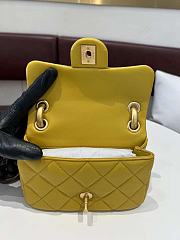 	 Colestore Chanel Yellow Flap Bag With Wooden Strap Size 11X18X7cm - 5