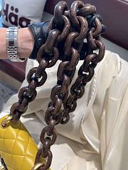 	 Colestore Chanel Yellow Flap Bag With Wooden Strap Size 11X18X7cm - 2