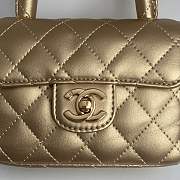 	 Colestore Chanel Vintage Mini Classic Gold Metallic Lambskin Gold Hardware 18cm - 3