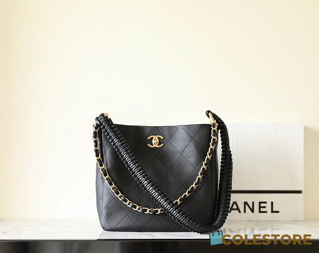 Colestore Chanel Hobo Handbag Black Size 26x25x7.5cm - 1