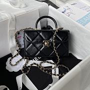 Colestore Chanel Mini Box Shiny Calfskin & Gold-Tone Metal Black 10.5×17×8cm - 1