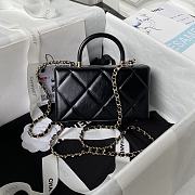 Colestore Chanel Mini Box Shiny Calfskin & Gold-Tone Metal Black 10.5×17×8cm - 3