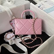 	 Colestore Chanel Mini Box Shiny Calfskin & Gold-Tone Metal Pink 10.5×17×8cm - 3