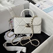 	 Colestore Chanel Mini Box Shiny Calfskin & Gold-Tone Metal White 10.5×17×8cm - 1