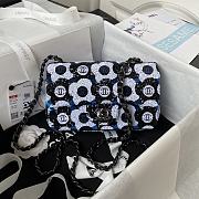 Colestore Small Flap Bag Sequins & Ruthenium-Finish Metal Black, White & Blue Size 20cm - 1