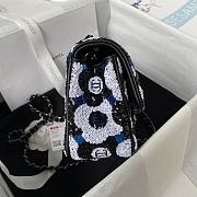 Colestore Small Flap Bag Sequins & Ruthenium-Finish Metal Black, White & Blue Size 20cm - 3