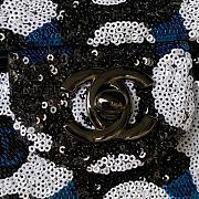 Colestore Small Flap Bag Sequins & Ruthenium-Finish Metal Black, White & Blue Size 20cm - 5