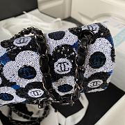 Colestore Small Flap Bag Sequins & Ruthenium-Finish Metal Black, White & Blue Size 20cm - 6