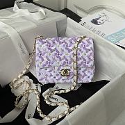 Chanel Mini Flap Bag Sequins & Ruthenium-Finish Metal Size 17cm - 1