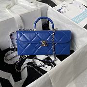 Colestore Chanel AS4471 Small BOX Bag Shiny Calfskin & Gold-Tone Metal Blue - 1