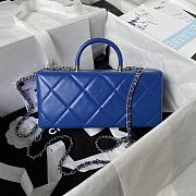 Colestore Chanel AS4471 Small BOX Bag Shiny Calfskin & Gold-Tone Metal Blue - 4