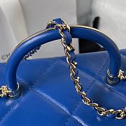 Colestore Chanel AS4471 Small BOX Bag Shiny Calfskin & Gold-Tone Metal Blue - 3