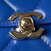 Colestore Chanel AS4471 Small BOX Bag Shiny Calfskin & Gold-Tone Metal Blue - 2
