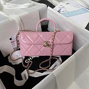 	 Colestore Chanel AS4471 Small BOX Bag Shiny Calfskin & Gold-Tone Metal Pink - 1