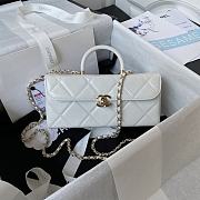 	 Colestore Chanel AS4471 Small BOX Bag Shiny Calfskin & Gold-Tone Metal White - 1