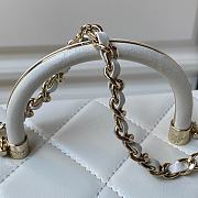 	 Colestore Chanel AS4471 Small BOX Bag Shiny Calfskin & Gold-Tone Metal White - 3