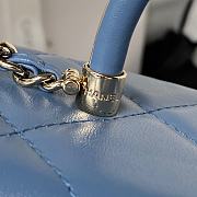 	 Colestore Chanel AS4471 Small BOX Bag Shiny Calfskin & Gold-Tone Metal Light Blue - 5