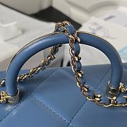	 Colestore Chanel AS4471 Small BOX Bag Shiny Calfskin & Gold-Tone Metal Light Blue - 4