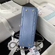 	 Colestore Chanel AS4471 Small BOX Bag Shiny Calfskin & Gold-Tone Metal Light Blue - 3