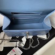 	 Colestore Chanel AS4471 Small BOX Bag Shiny Calfskin & Gold-Tone Metal Light Blue - 2