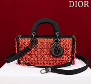 	 Colestore Dior Lady D Joy Black Satin Embroidered With Turquoise Beaded Orange 26x13.5x5cm - 1