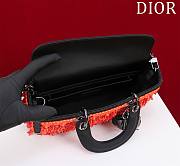 	 Colestore Dior Lady D Joy Black Satin Embroidered With Turquoise Beaded Orange 26x13.5x5cm - 5
