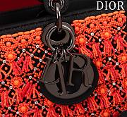 	 Colestore Dior Lady D Joy Black Satin Embroidered With Turquoise Beaded Orange 26x13.5x5cm - 3
