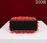 	 Colestore Dior Lady Black Satin Embroidered With Turquoise Beaded Orange 17*15*7cm - 3