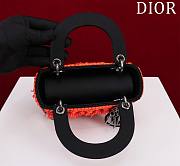 	 Colestore Dior Lady Black Satin Embroidered With Turquoise Beaded Orange 17*15*7cm - 4