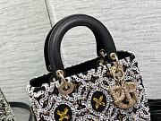 Lady Dior Limited Edition Customized 5 Grid Embroidered Size 24cm - 3
